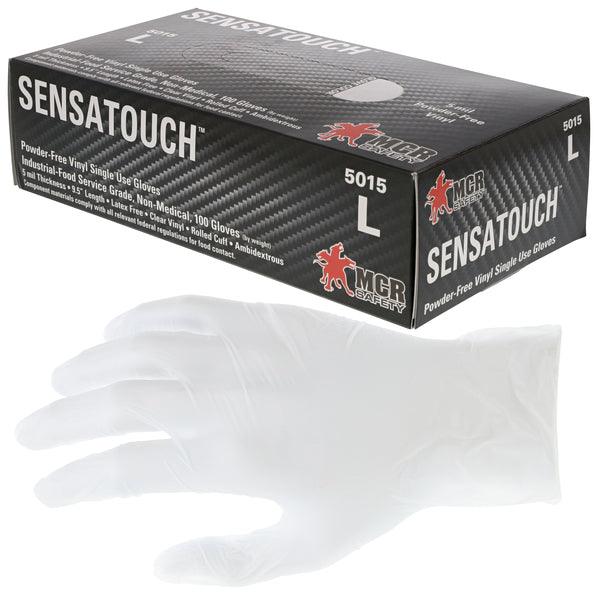 MCR Safety Gloves Vinyl Disp Industrial Grade Pwd Free (5015L)