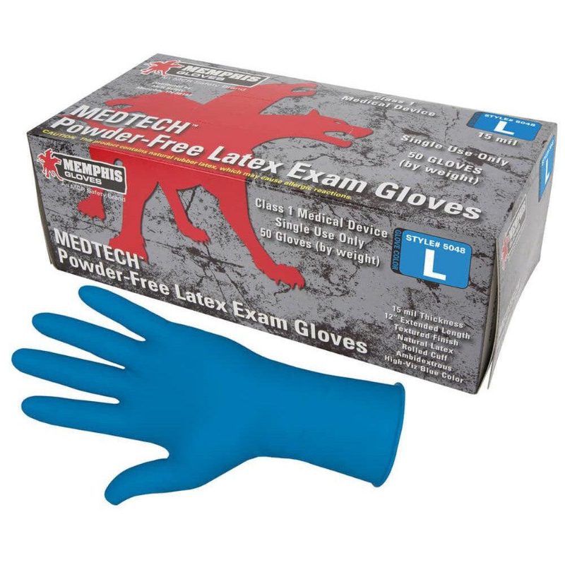 MCR Safety Gloves Blue Latex Canners (5090B)