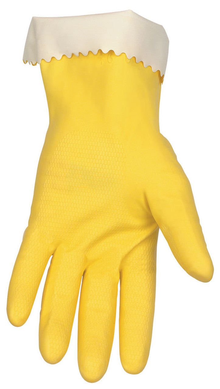 MCR Safety Gloves Ylw 15 mil flock 12" latex canner (5250XL)