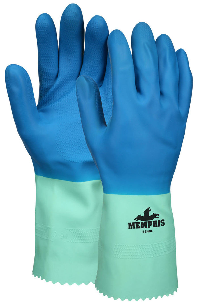 MCR Safety Gloves Flock Lined Blue Latex (5280B)