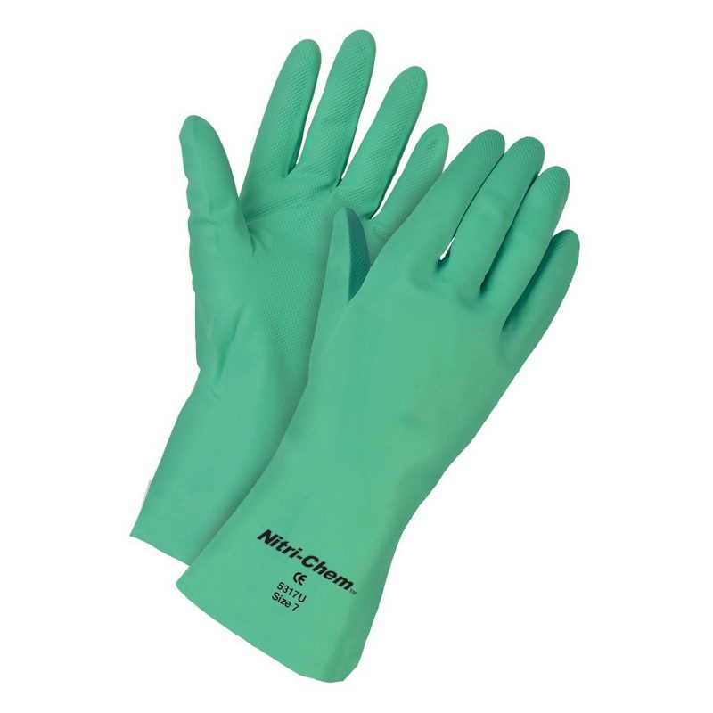 MCR Safety Gloves Green Flocked Lined 15 Mil Nbr (5319E)