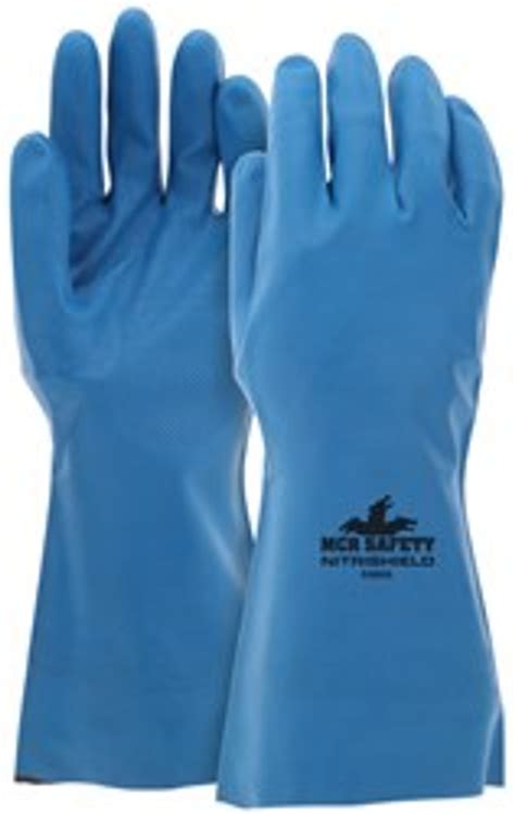 MCR Safety Gloves Blue 15 mil Unl Metal Detect NBR S (5360S)