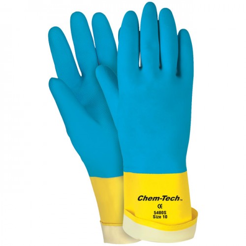 MCR Safety Gloves Neoprene On Latex, Straight Cuff (5400S)