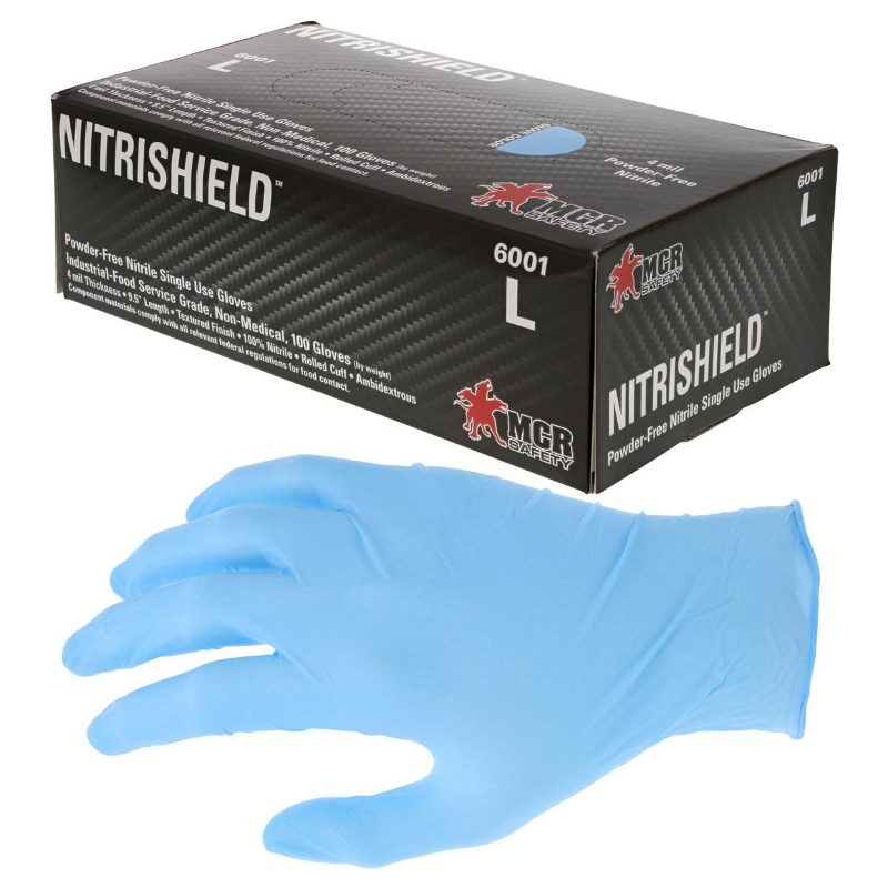 MCR Safety Gloves 4 Mil Economy, Powder Free, Nbr (6001M)