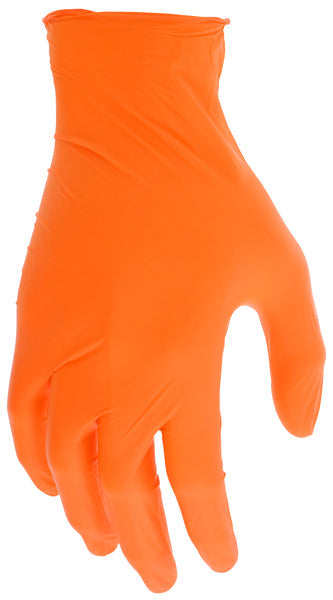 MCR Safety Gloves 3.5mil Econ, PF, NBR, Orange S (60035OS)