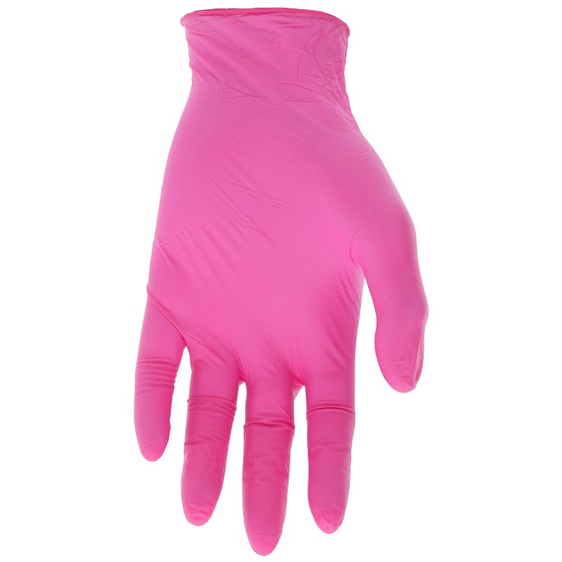MCR Safety Gloves 3.5mil Econ, PF, NBR, Pink XL (60035PXL)