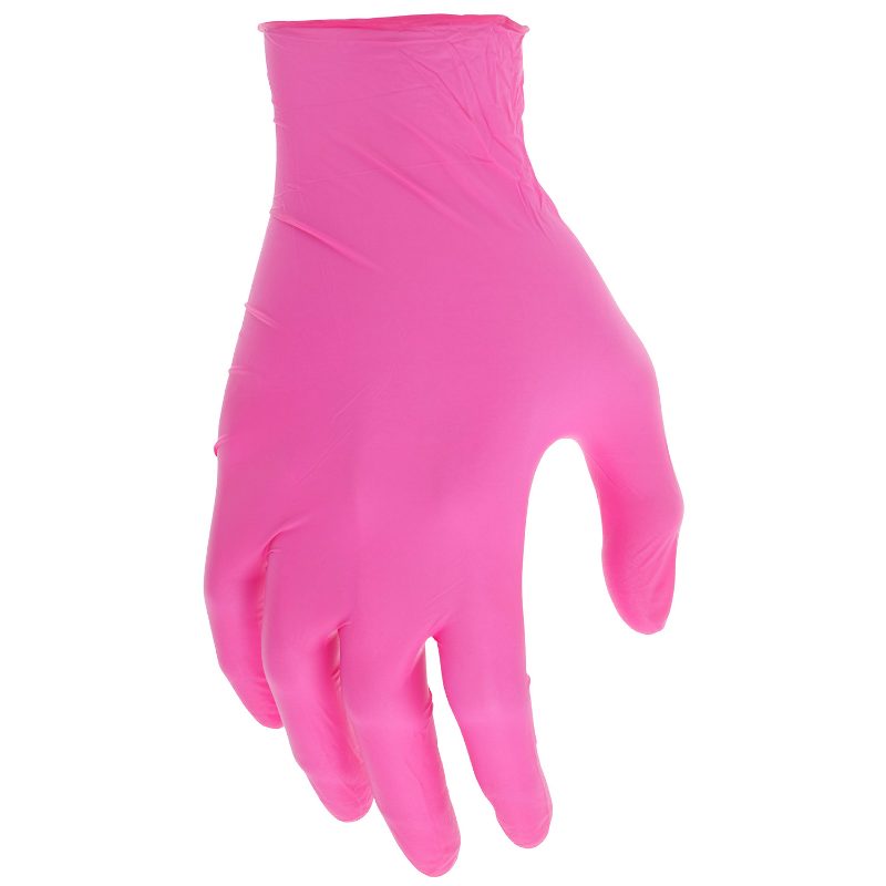 MCR Safety Gloves 3.5mil Econ, PF, NBR, Pink XXL (60035PXXL)