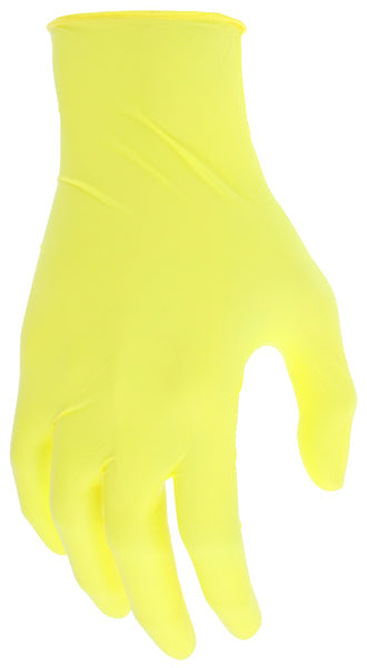 MCR Safety Gloves 3.5mil Econ, PF, NBR, Yellow XL (60035YXL)