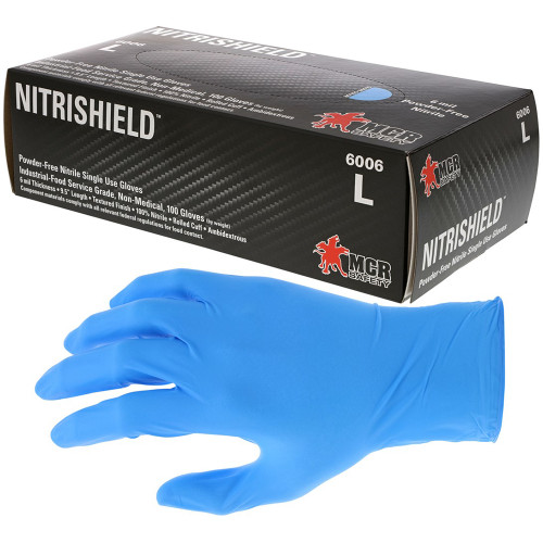 MCR Safety Gloves 6mil Blue Nitrile S (6006S)
