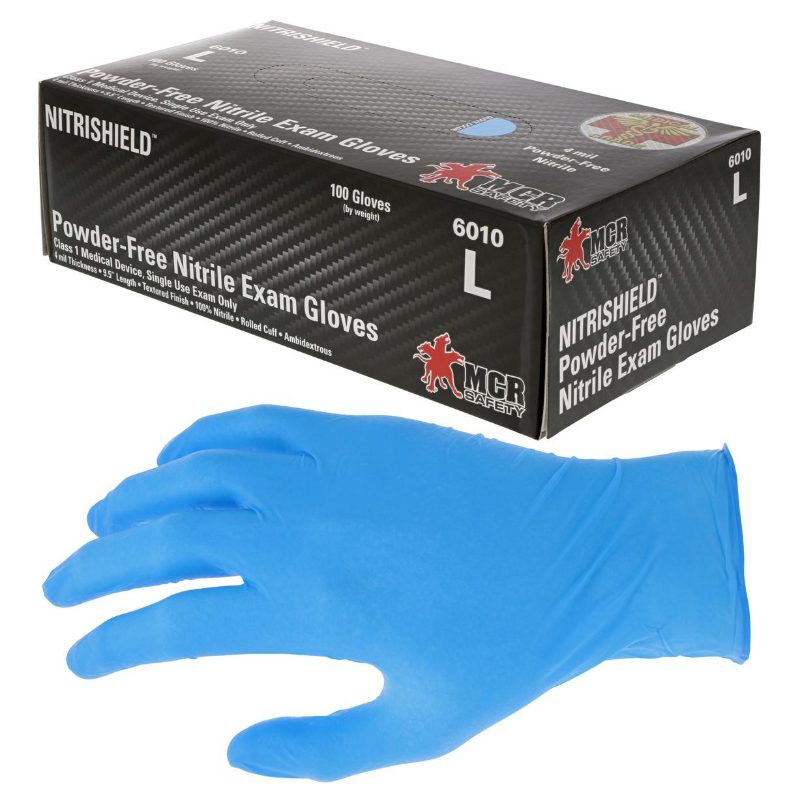 MCR Safety Gloves Blue 4 mil Medical grade Nitrile Disp (6010M)