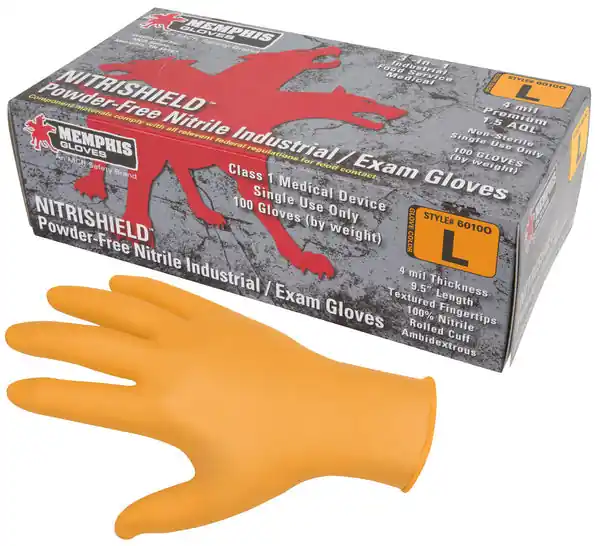 MCR Safety Gloves Orange 4 Mil Medical NBR XL (6010OXL)