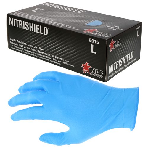 MCR Safety Gloves 4 Mil Powder Free Nbr XXL (6015XXL)