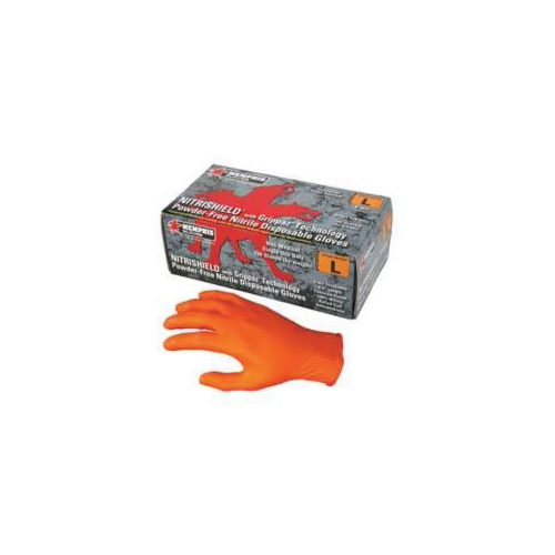 MCR Safety Gloves Orange 6 Mil Texture Nitrile PF Disp L (6016OL)