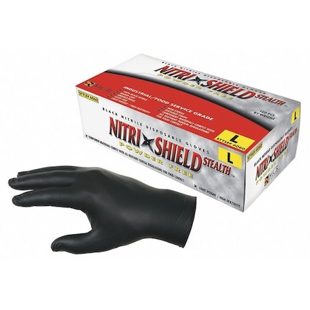 MCR Safety Gloves Nitri-Stealth Black Nitrile XL (6060XL)