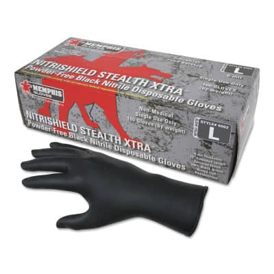 MCR Safety Gloves Nitri-Stealth Black Nitrile M (6062M)