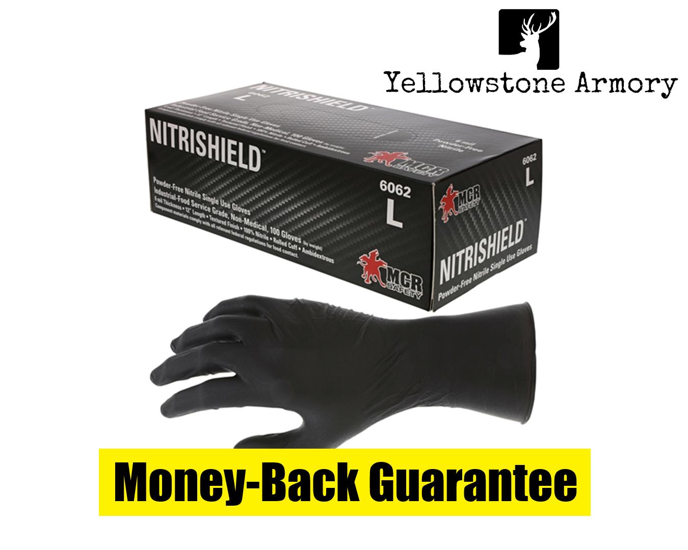 MCR Safety Gloves Nitri-Stealth Black Nitrile XL (6062XL)