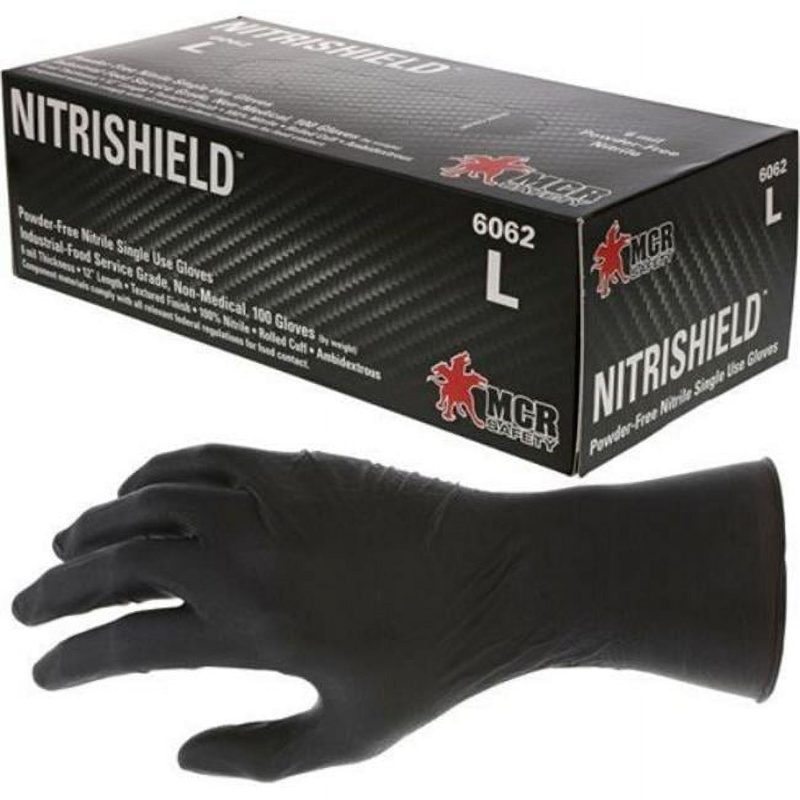 MCR Safety Gloves Nitri-Stealth Black Nitrile XXL (6062XXL)
