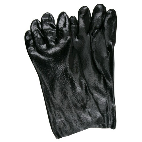 MCR Safety Gloves Single Dip Black PVC Rough 14" (6300R)