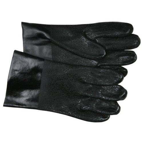 MCR Safety Gloves Black, Double Dip, Textured, 10" (6510S)