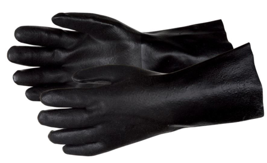 MCR Safety Gloves Black, Double Dip, Sandy, 12" (6522SJ)