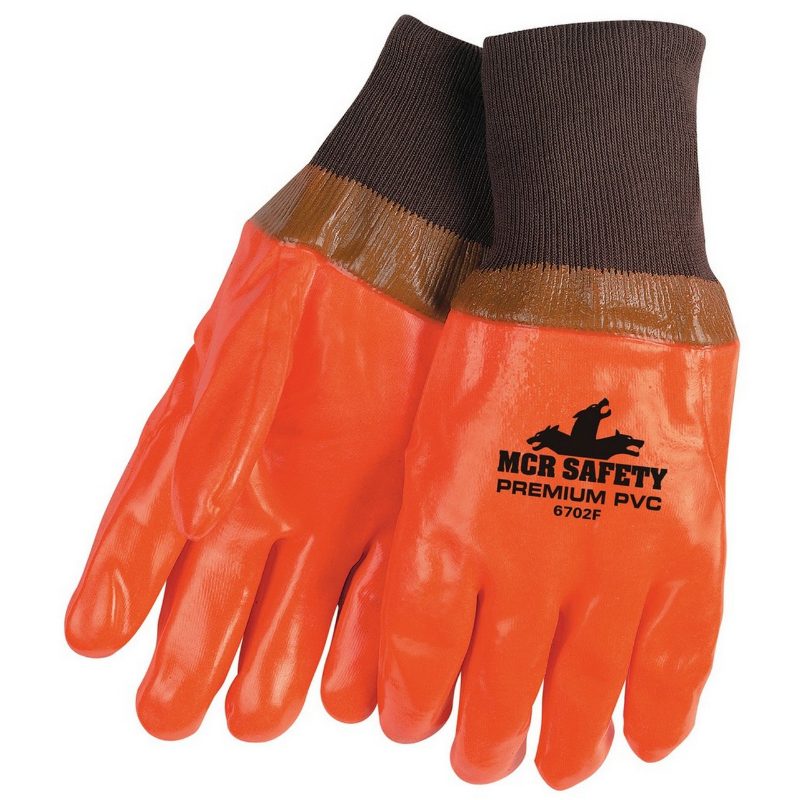 MCR Safety Gloves Foam Orange Smooth Knit Wrist (6702F)