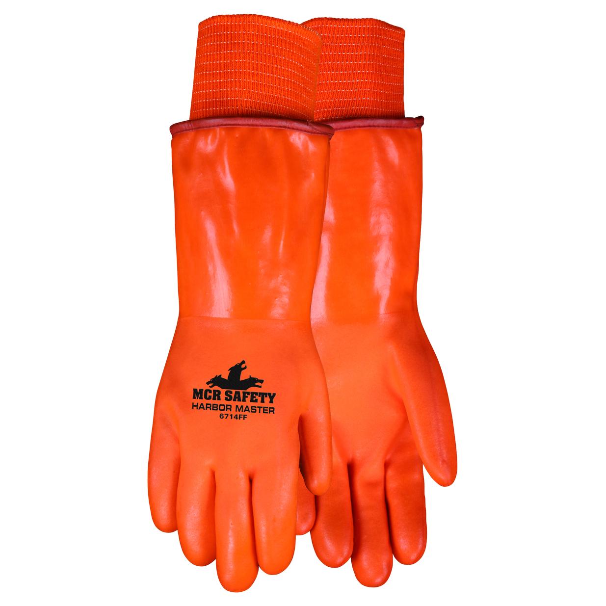 MCR Safety Gloves Harbor Master Fleece/Foam Lined Org PVC (6714FF)