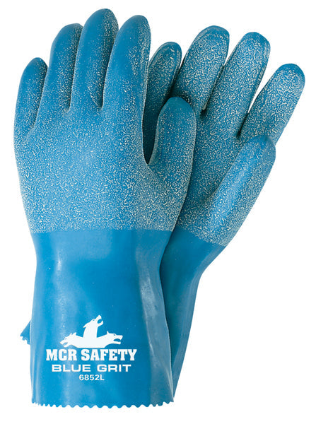 MCR Safety Gloves Rubber Dip, Interlock, 12" M (6845M)