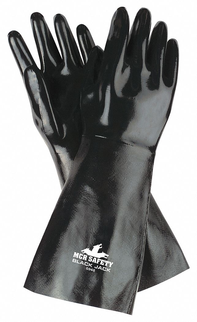 MCR Safety Gloves Blackjack, 18", Smooth Finish (6948)