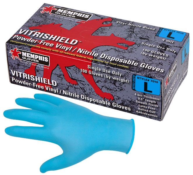 MCR Safety Gloves Vinyl/Nitrile Dis Ind L (7010L)