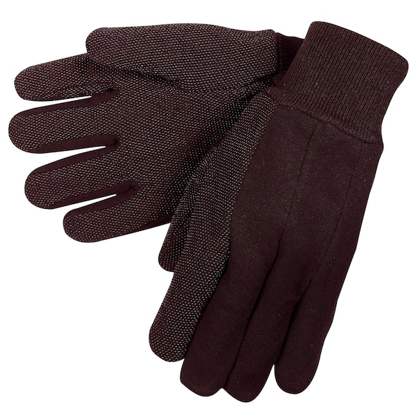 MCR Safety Gloves Large Brown Jersey Mini Dot (7810)