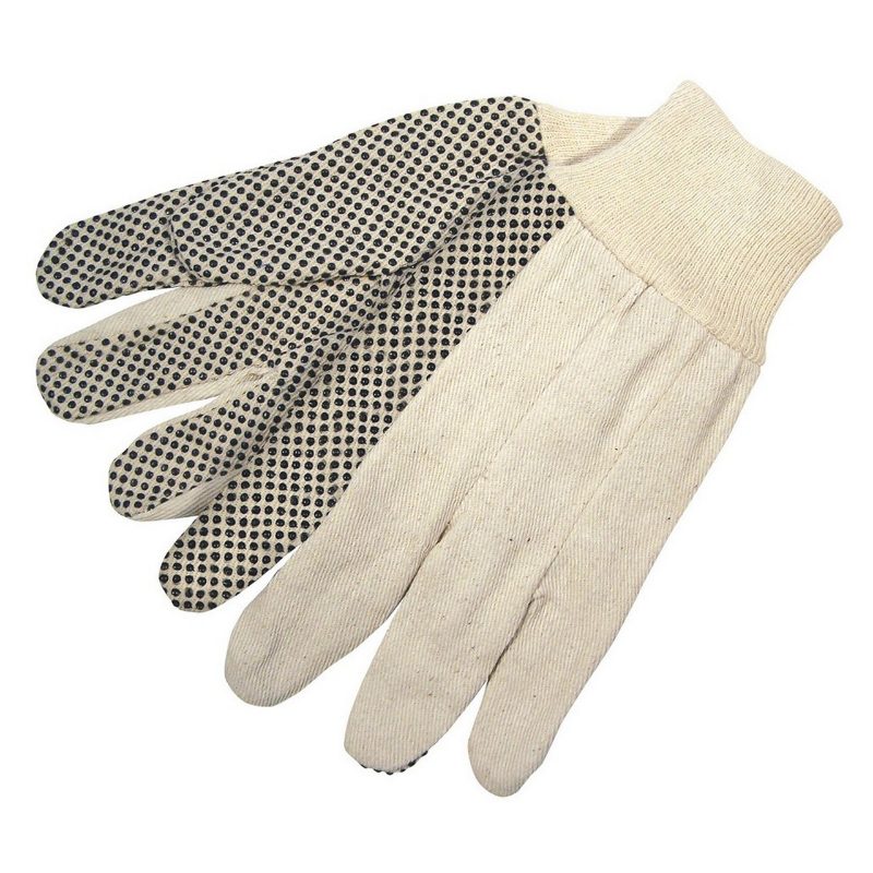 MCR Safety Gloves Large Cotton / Poly Canvas Dots 7 Oz (8808S)