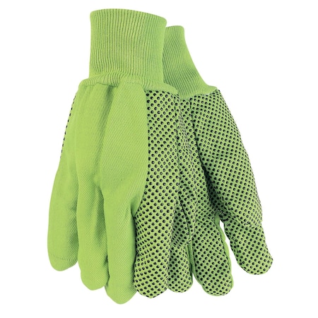 MCR Safety Gloves Green –Double Palm, Dot, Knit Wrist (9018DG)