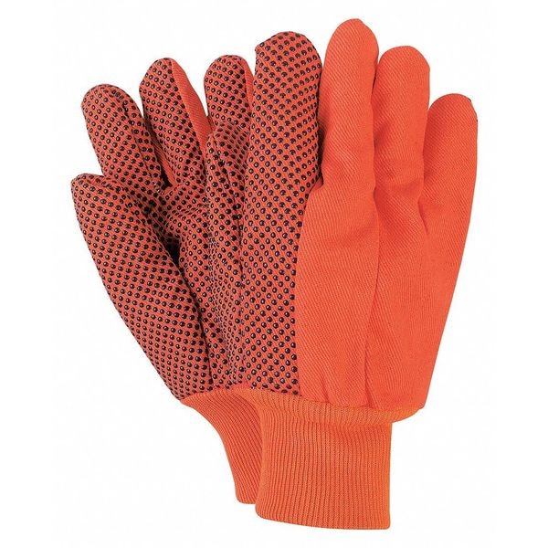 MCR Safety Gloves Orange – Double Palm, Dot, Knit Wrist (9018DO)