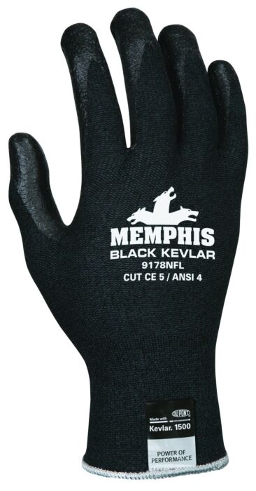 MCR Safety Gloves Black Kevlar/Black Nitrile Foam L (9178NFL)