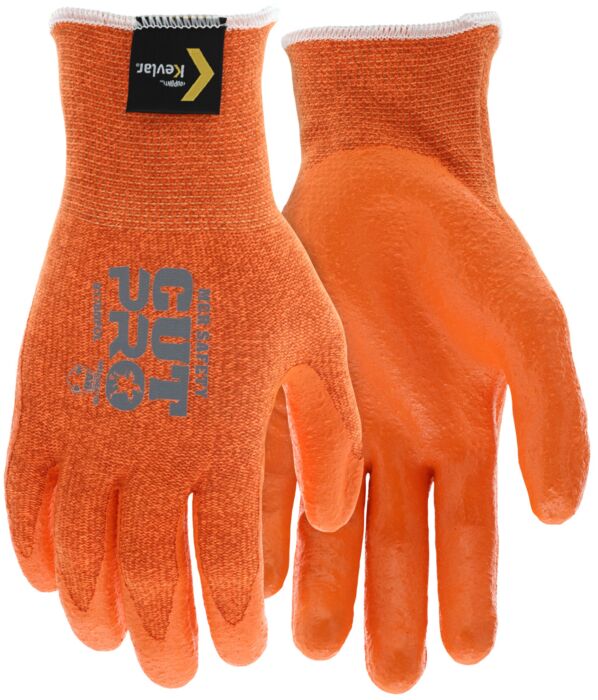 MCR Safety Gloves Orange Kevlar/Orange Nitrile Foam L (9178NFOL)