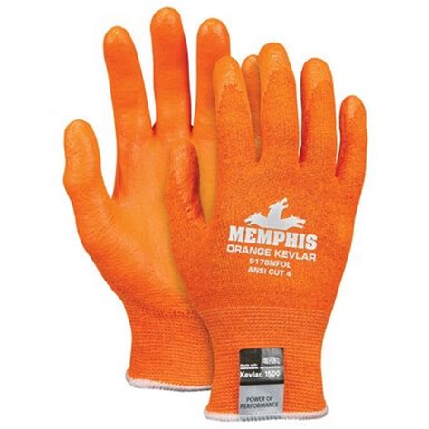 MCR Safety Gloves Orange Kevlar/Orange Nitrile Foam M (9178NFOM)