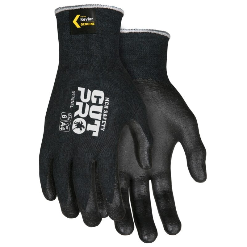 MCR Safety Gloves Black Kevlar/Black Nitrile Foam XS (9178NFXS)