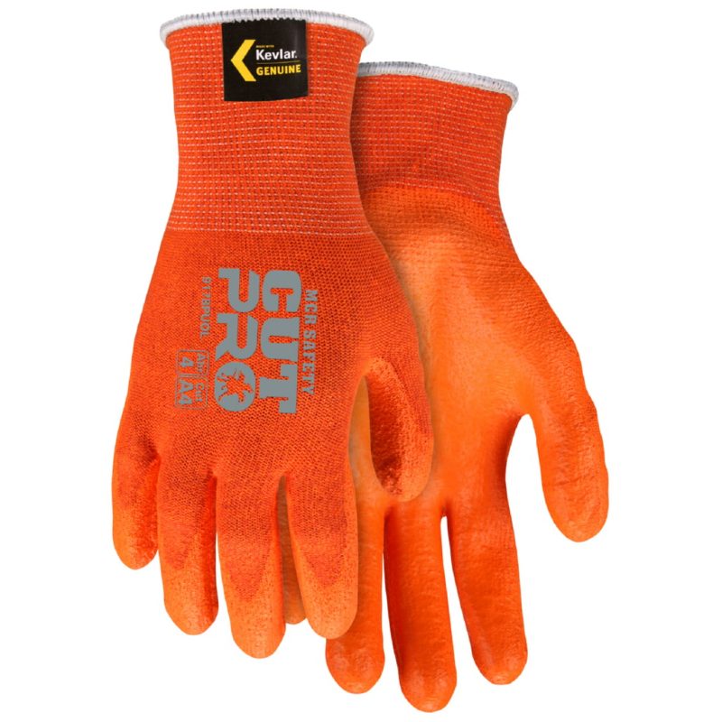 MCR Safety Gloves Orange Kevlar/Orange PU S (9178PUOS)