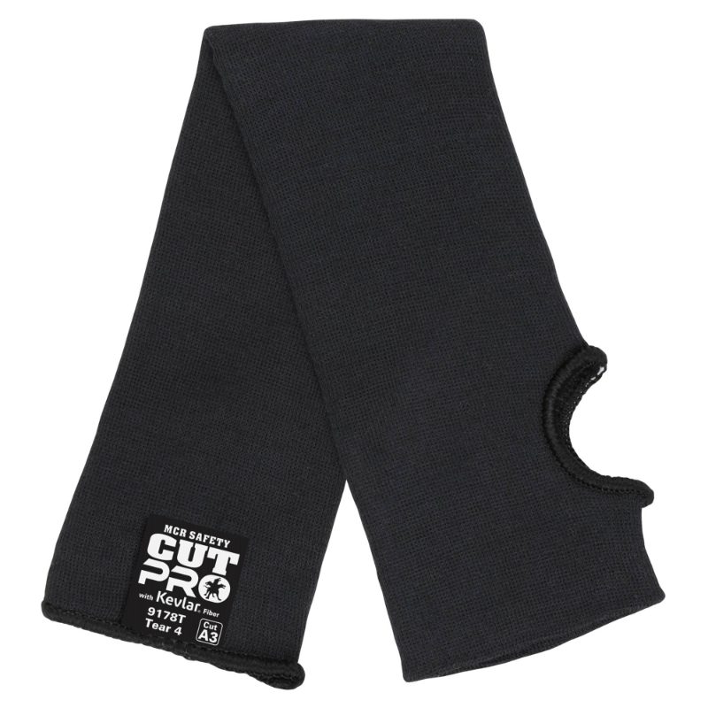 MCR Safety Gloves 18" Black Kevlar Sleeve with Thumb Slot (9178T)