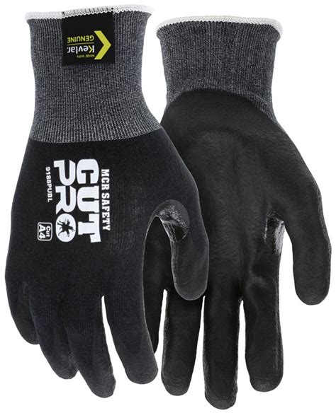 MCR Safety Gloves CutPro,18g Black Kevlar,PU XXL (9188PUBXXL)