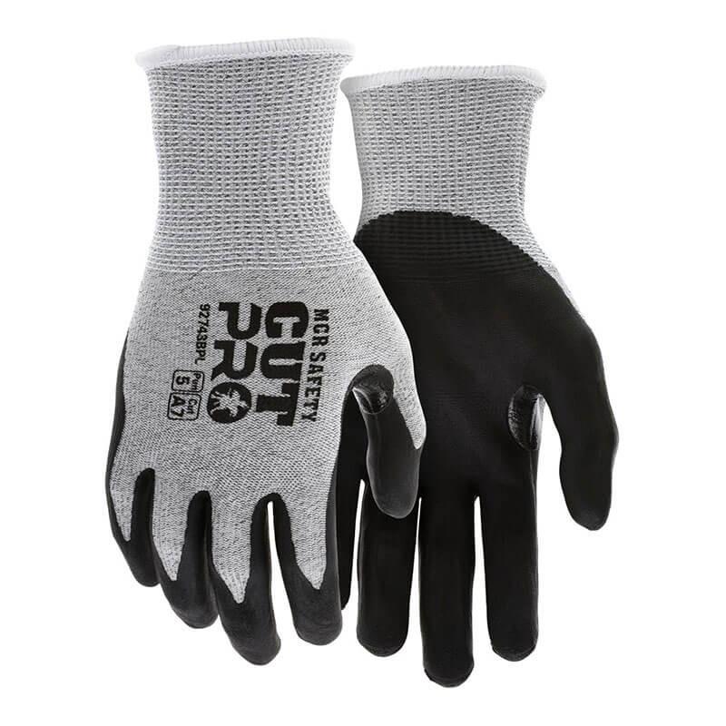 MCR Safety Gloves Cut Pro,13g HPPE(No Syn or Steel),PU XS (92713PUXS)