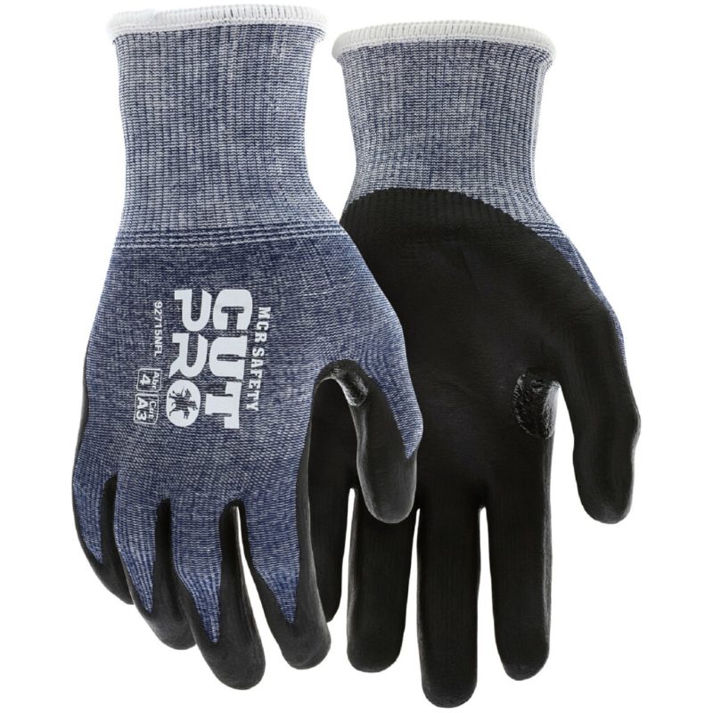 MCR Safety Gloves 15g,CutPro,Blue HyperMax,Blk NF M (92715NFM)