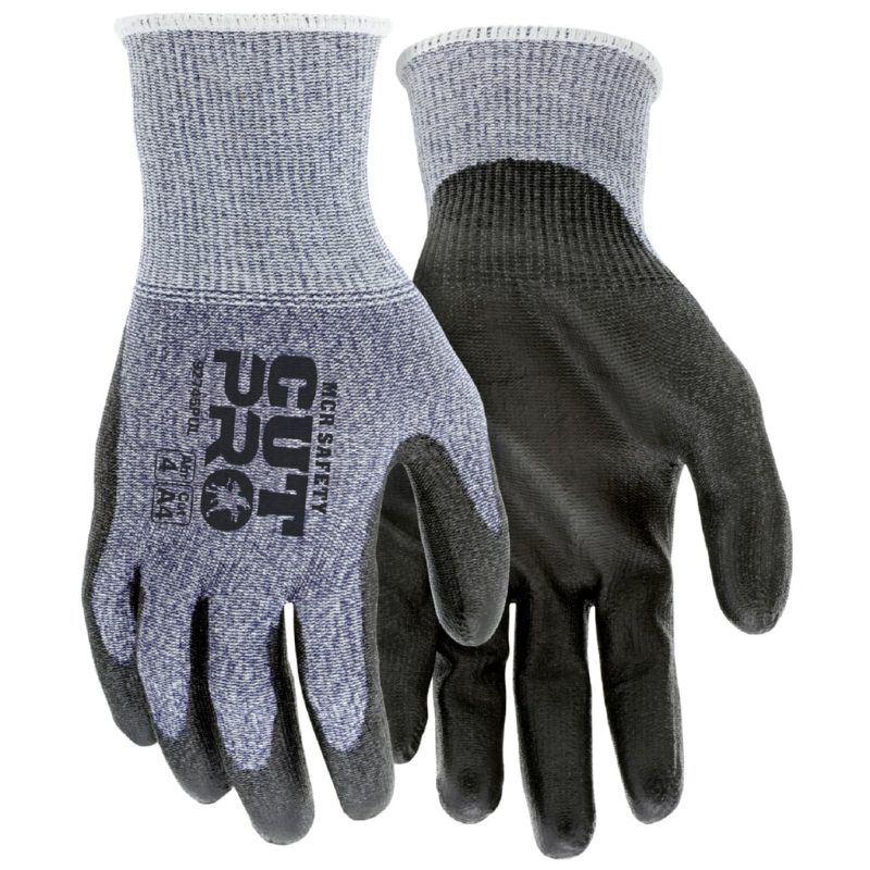 MCR Safety Gloves 15g,CutPro,Blue HyperMax,Gray PU XL (92715PUXL)