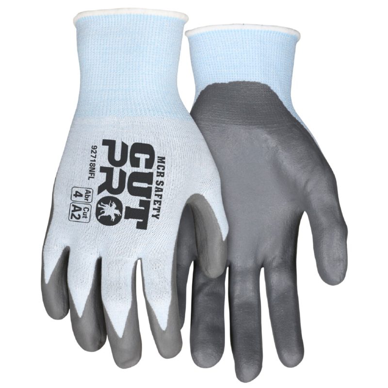 MCR Safety Gloves Cut Pro,18ga,Blue HPPE, Gray NF XS (92718NFXS)