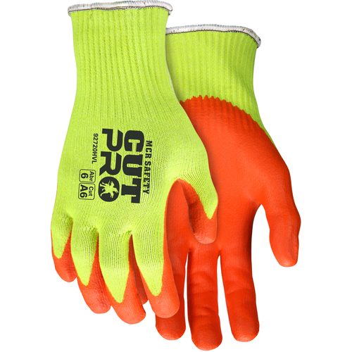 MCR Safety Gloves Memphis Cut Pro, 10ga HPPE, Hi Vis S (92720HVS)