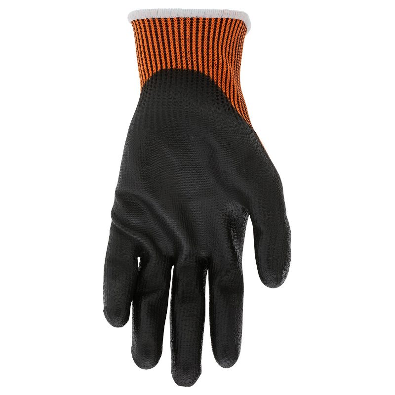 MCR Safety Gloves 13ga Orange HyperMax, Blk PU S (92724S)