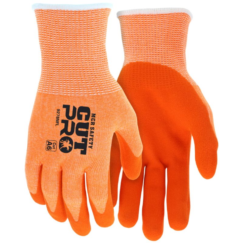 MCR Safety Gloves Cut Pro, 13ga HV HPPE Orange SNF L (92730HVL)