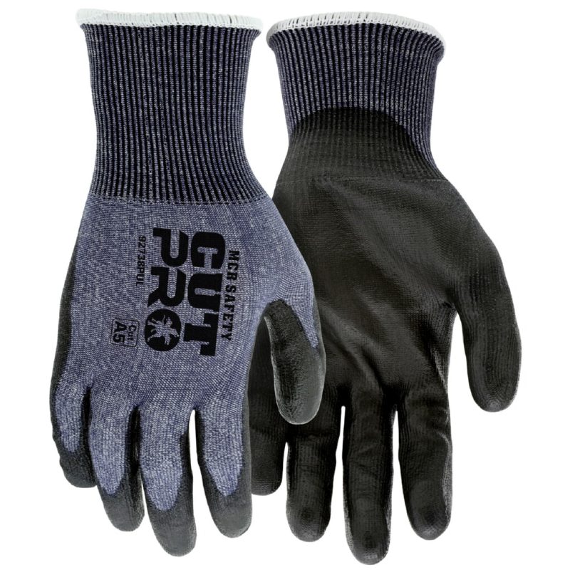 MCR Safety Gloves 18g,CutPro,Blue HyperMax,Gray PU M (92738PUM)