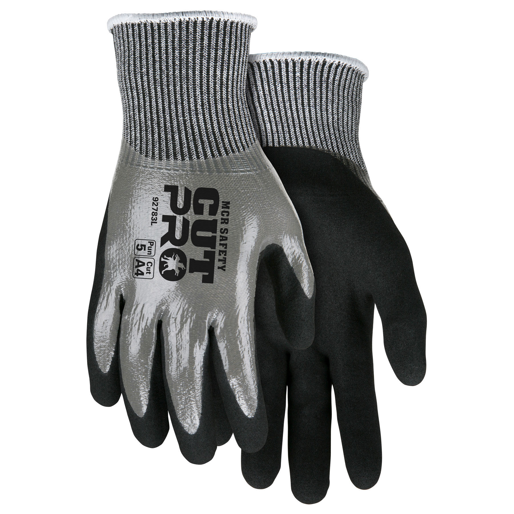 MCR Safety Gloves 15g,CutPro,NavyBlue HyperMax,Gray PU M (92745PUM)