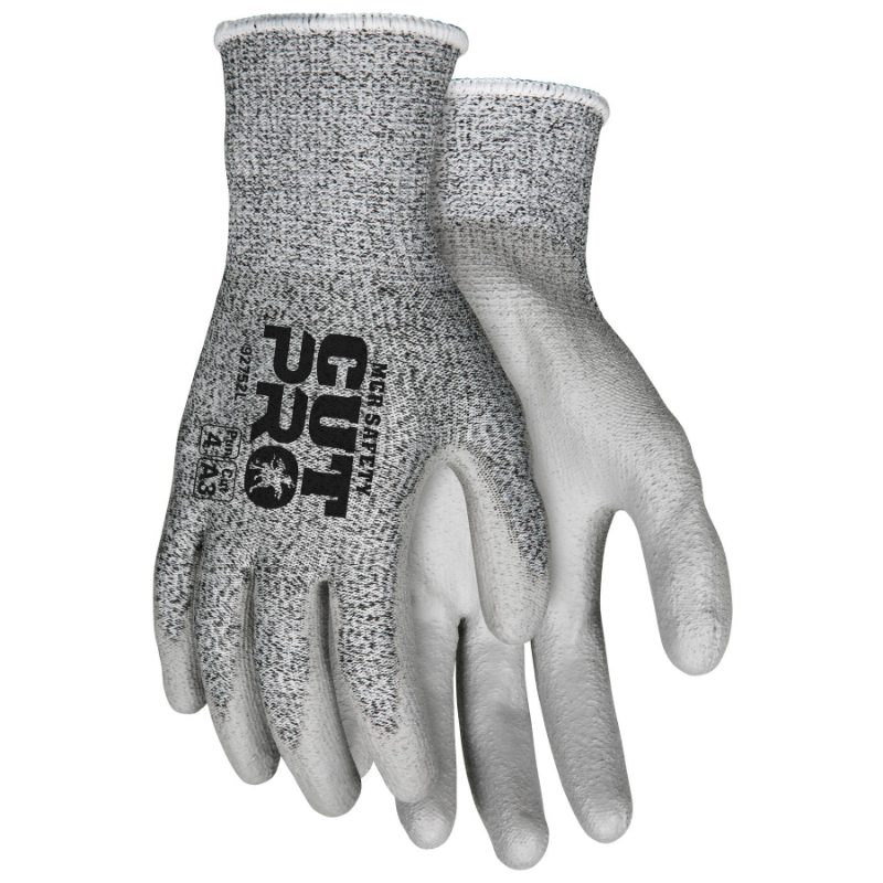 MCR Safety Gloves 13ga HPPT/Fiberglass Shell, PU dip XS (92752XS)